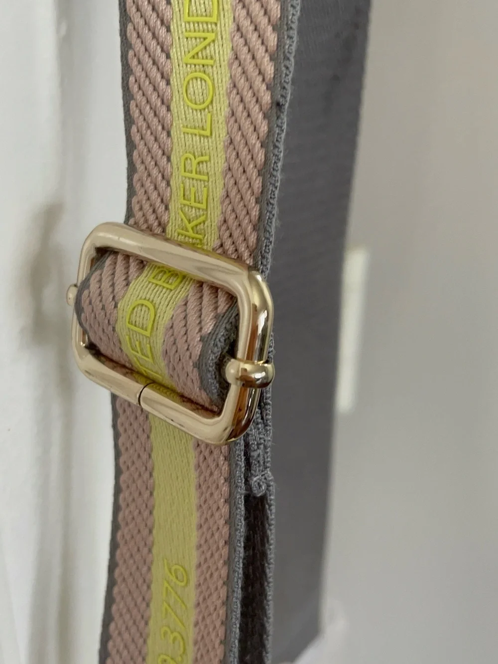 Ted Baker Darcell Logo Embossed Leather Crossbody Satchel with Striped Strap Bag